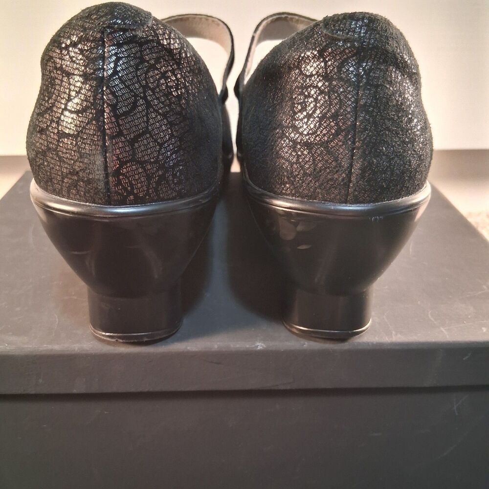 Alegria Flair Pewter Florette Mary Jane Wedge Pumps Women's Size 8.5 - Picture 11 of 13